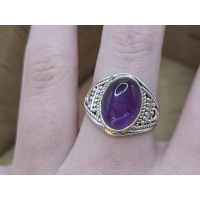 Echt zilveren ring met amethist 